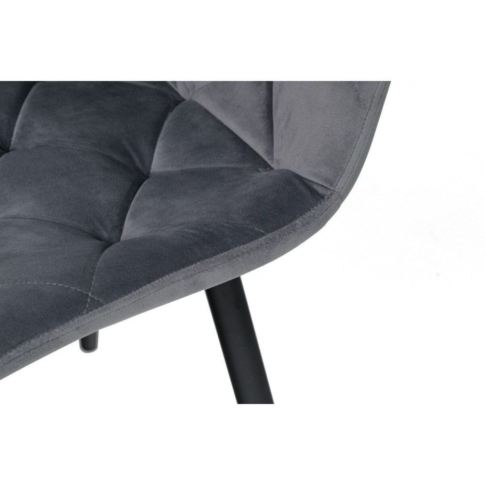 Стул кухонный Vetro M-45 Серый велюр/Черный (VTR-1072)