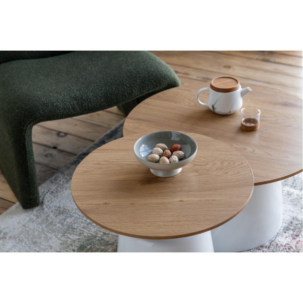 Комплект журнальных столов Vetro CT-50 Ютта Дуб/Белый (VTR-1185)