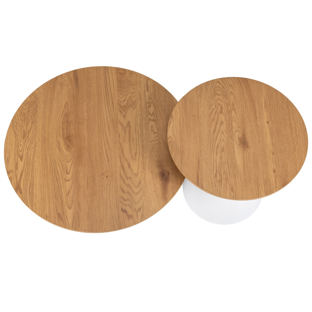 Комплект журнальных столов Vetro CT-50 Ютта Дуб/Белый (VTR-1185)