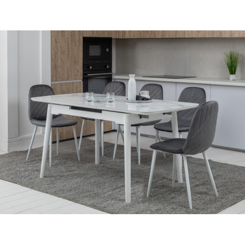 Обеденный керамический стол Vetro TM-76 Dайт Клауд/Белый (VTR-1187)