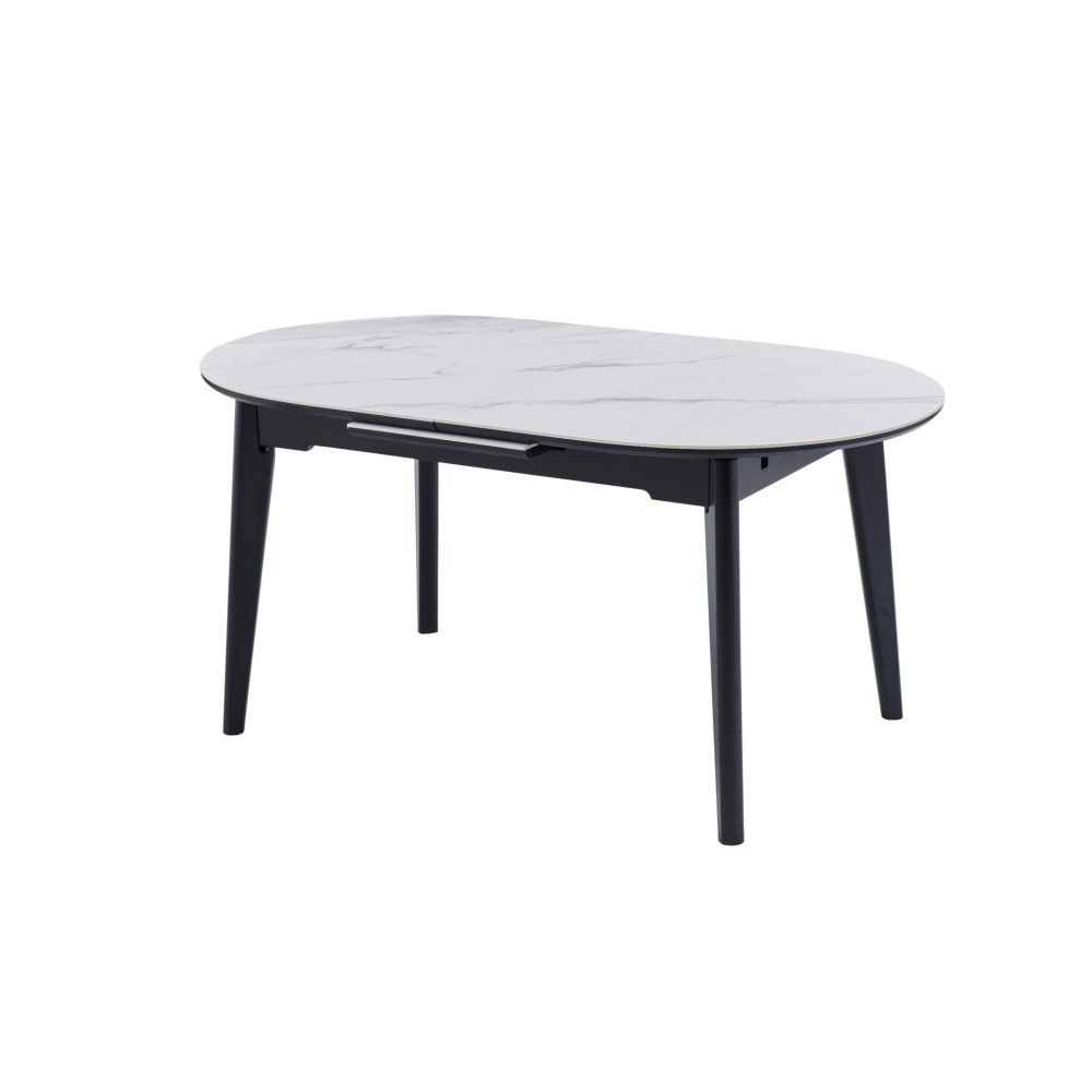 Обеденный керамический стол Vetro TM-126 Белый мрамор/Черный (VTR-1197)