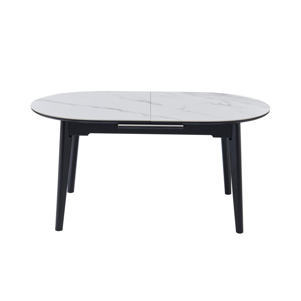 Обеденный керамический стол Vetro TM-126 Белый мрамор/Черный (VTR-1197)