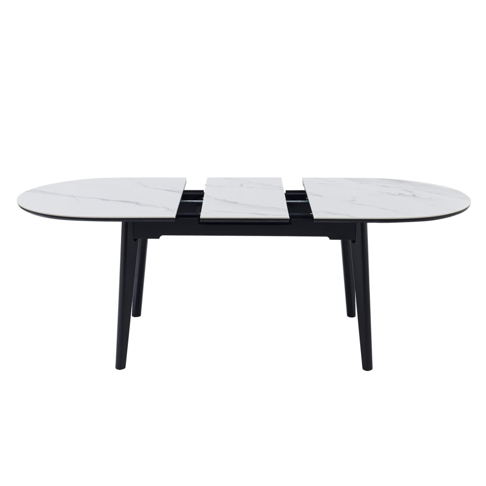 Обеденный керамический стол Vetro TM-126 Белый мрамор/Черный (VTR-1197)