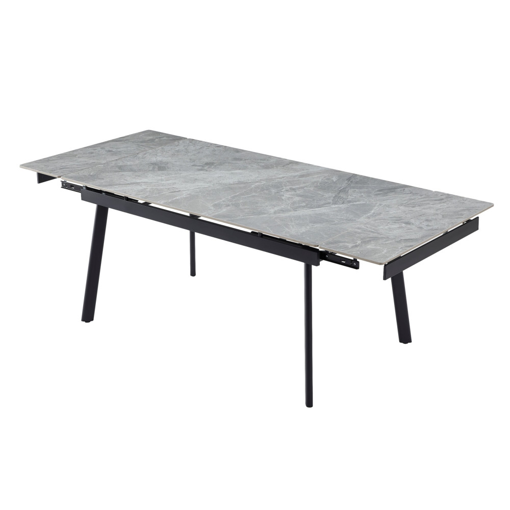 Обеденный керамический стол Vetro TM-98 Бьянко каррара грей/Черный (VTR-1227)
