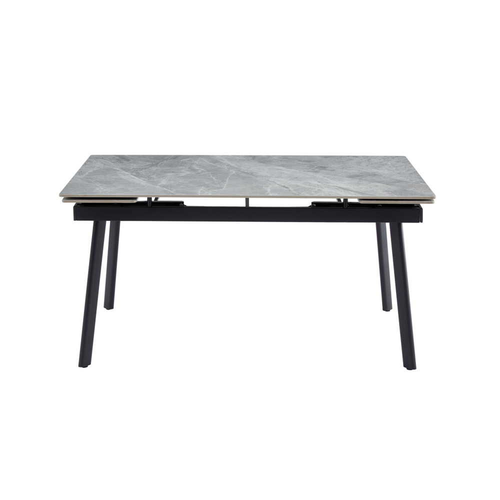 Обеденный керамический стол Vetro TM-98 Бьянко каррара грей/Черный (VTR-1227)