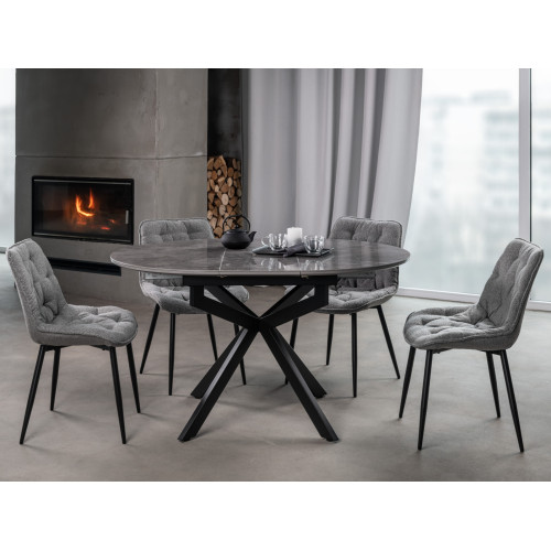 Vetro Ceramic dining table Ophelia TML-1250 Spider gray/Black (VTR-1257)
