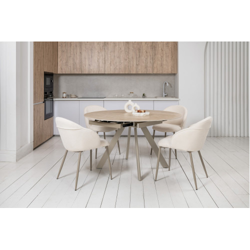 Обеденный керамический стол Vetro Сиена TML-1240 Римский траветрин/Капучино (VTR-1267)