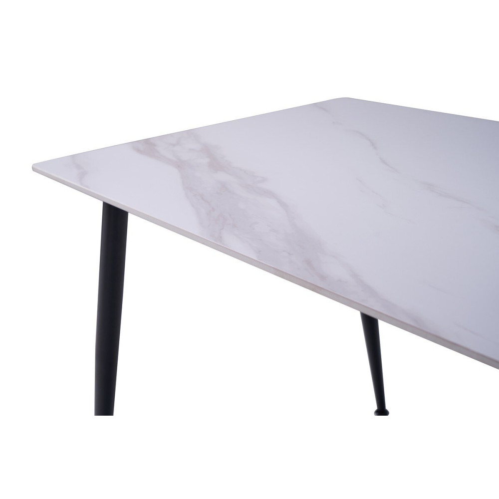 Обеденный керамический стол Vetro TM-100 Олимпо вайт/Черный (VTR-1277)