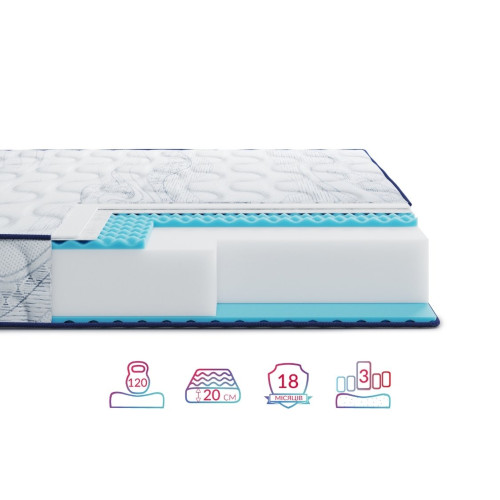 Highfoam Largo Slim Plus New Springless Mattress, roll-up 90x200 cm (HFM-1009)