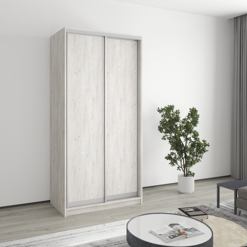 MebelStar Two-door wardrobe Standard AL 2DSP Alaska gray, 100x60x210 cm (MBS-2342)