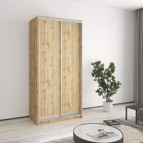 MebelStar Two-door wardrobe Standard AL 2DSP Tahoe Oak, 100x45x210 cm (MBS-3441)