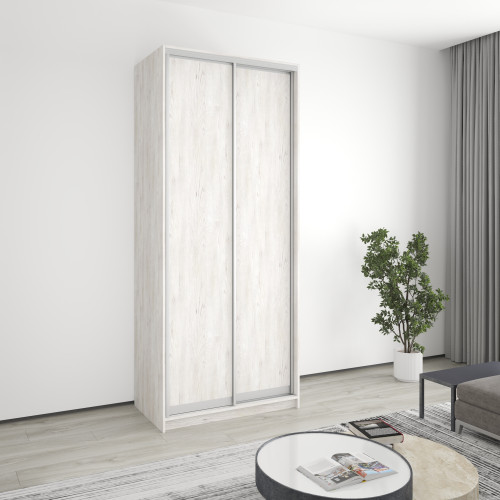 MebelStar Two-door wardrobe Standard AL 2DSP Alaska gray, 100x60x240 cm (MBS-3645)