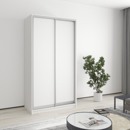 MebelStar Two-door wardrobe Standard AL 2DSP Alaska white, 110x45x210 cm (MBS-2244)