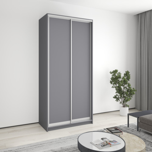 MebelStar Two-door wardrobe Standard AL 2DSP Anthracite, 110x45x240 cm (MBS-3547)