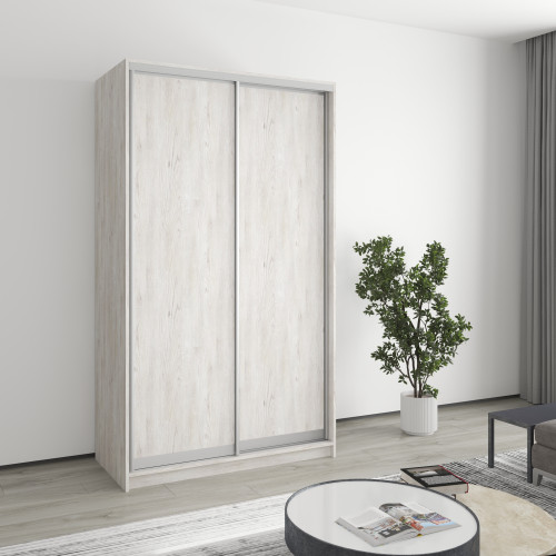 MebelStar Two-door wardrobe Uni AL 2DSP Alaska gray, 120x45x210 cm (MBS-2597)
