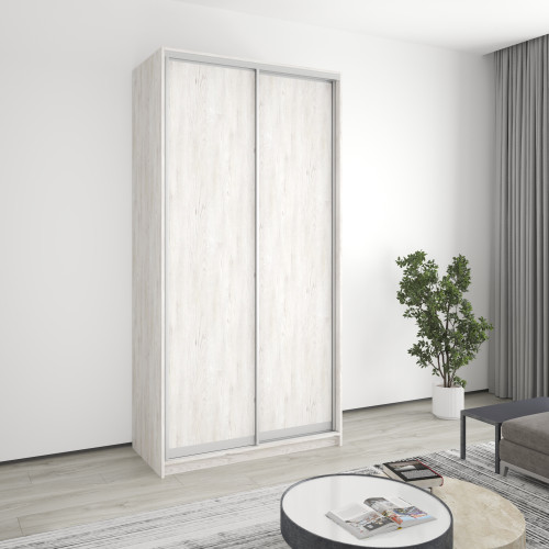 MebelStar Two-door wardrobe Standard AL 2DSP Alaska gray, 120x45x240 cm (MBS-3584)