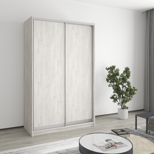 Шкаф-купе двухдверный MebelStar Стандарт AL 2ДСП 130x60x210 см Аляска серый (MBS-2345)