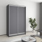 MebelStar Two-door wardrobe Standard AL 2DSP Anthracite, 130x45x210 cm (MBS-2255)