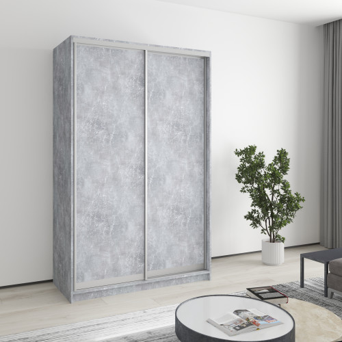 MebelStar Two-door wardrobe Standard AL 2DSP Concrete, 130x60x210 cm (MBS-2336)