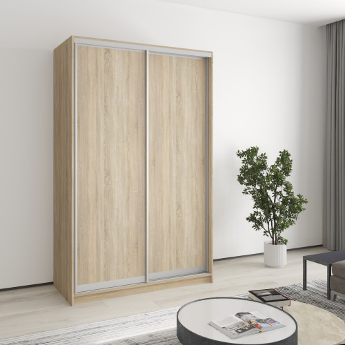MebelStar Two-door wardrobe Standard AL 2DSP Sonoma Oak, 130x45x210 cm (MBS-2264)