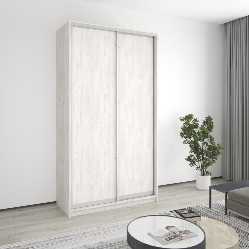 MebelStar Two-door wardrobe Standard AL 2DSP Alaska gray, 130x45x240 cm (MBS-3585)
