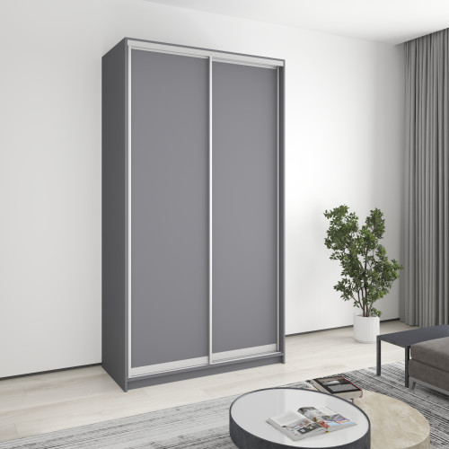 MebelStar Two-door wardrobe Standard AL 2DSP Anthracite, 130x60x240 cm (MBS-3612)