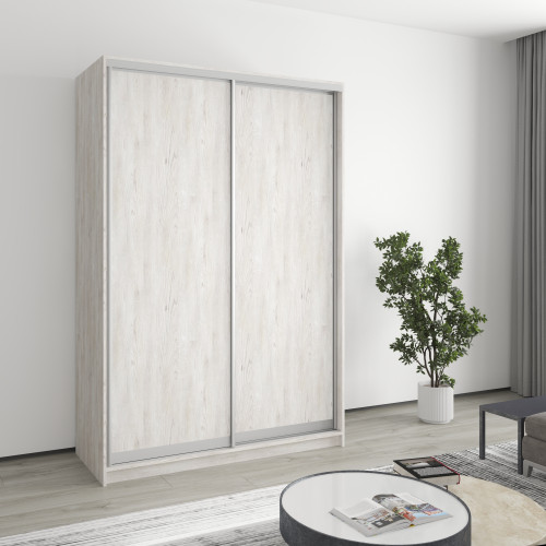 MebelStar Two-door wardrobe Standard AL 2DSP Alaska gray, 140x45x210 cm (MBS-2292)