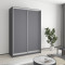 MebelStar Two-door wardrobe Standard AL 2DSP Anthracite, 140x60x210 cm (MBS-2310)