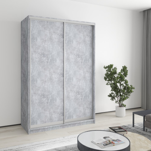 MebelStar Two-door wardrobe Standard AL 2DSP Concrete, 140x60x210 cm (MBS-2337)