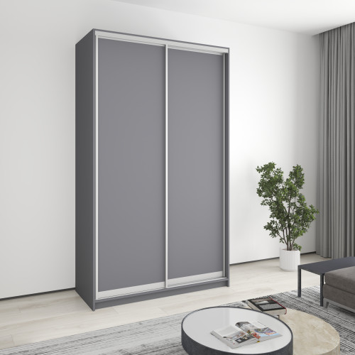 MebelStar Two-door wardrobe Standard AL 2DSP Anthracite, 140x60x240 cm (MBS-3613)
