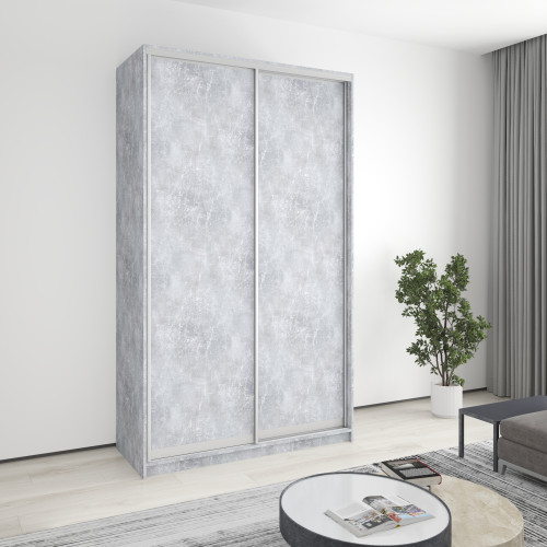 Шкаф-купе двухдверный MebelStar Стандарт AL 2ДСП 140x45x240 см Бетон (MBS-3577)