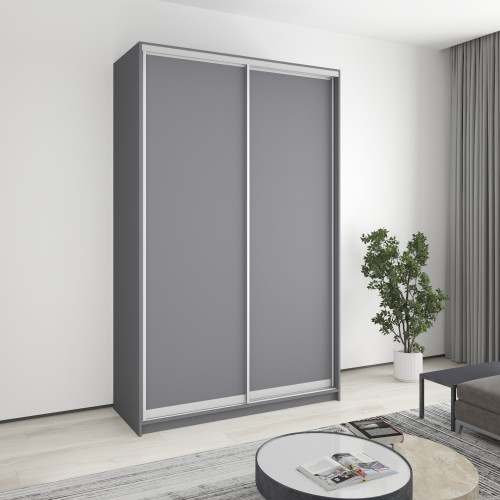 MebelStar Two-door wardrobe Combo AL 2DSP Anthracite, 150x45x240 cm (MBS-4044)