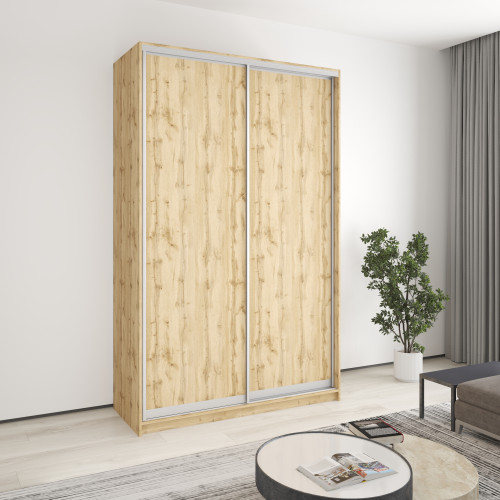 MebelStar Two-door wardrobe Combo AL 2DSP Tahoe Oak, 150x45x240 cm (MBS-4064)
