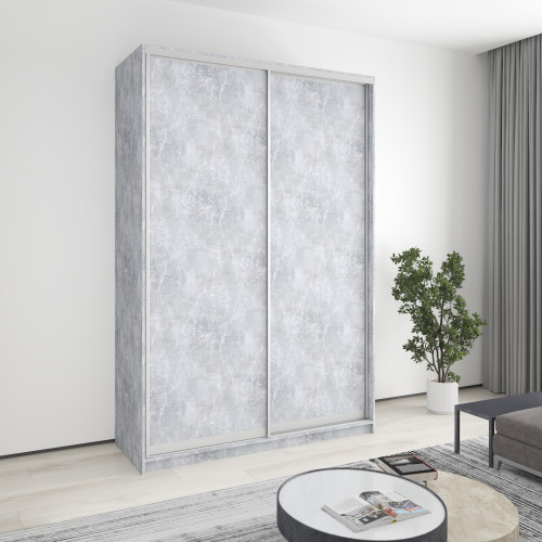 Шкаф-купе двухдверный MebelStar Комбо AL 2ДСП 160x45x240 см Бетон (MBS-4057)