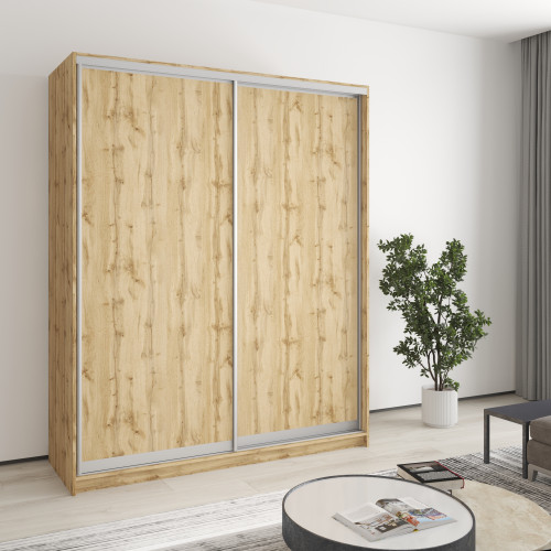 MebelStar Two-door wardrobe Combo AL 2DSP Tahoe Oak, 170x60x210 cm (MBS-3518)