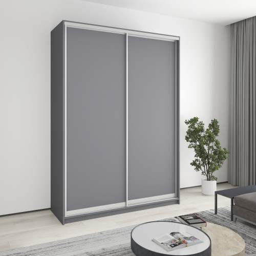 MebelStar Two-door wardrobe Combo AL 2DSP Anthracite, 170x45x240 cm (MBS-4046)