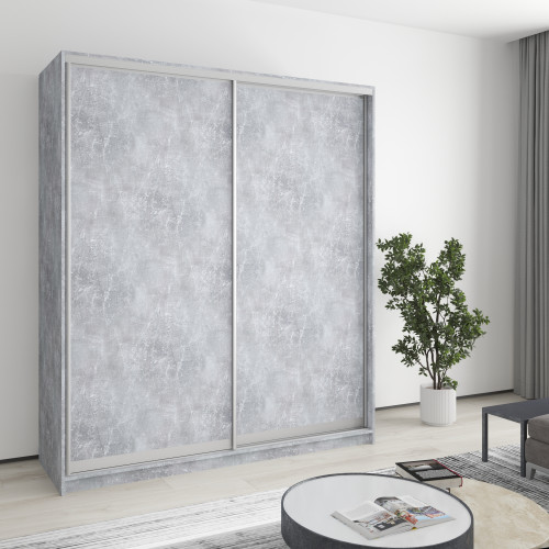 Шафа-купе дводверна MebelStar Комбо AL 2ДСП 180x45x210 см Бетон (MBS-2693)