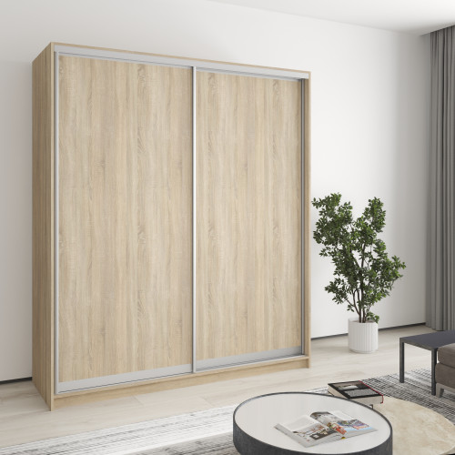 MebelStar Two-door wardrobe Combo AL 2DSP Sonoma Oak, 180x45x210 cm (MBS-2685)