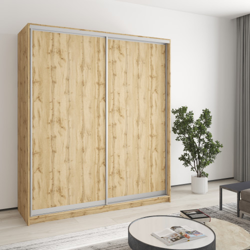 MebelStar Two-door wardrobe Combo AL 2DSP Tahoe Oak, 180x45x210 cm (MBS-3515)