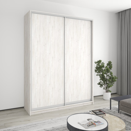 MebelStar Two-door wardrobe Uni AL 2DSP Alaska gray, 180x45x240 cm (MBS-3946)