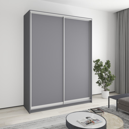 MebelStar Two-door wardrobe Combo AL 2DSP Anthracite, 180x45x240 cm (MBS-4047)