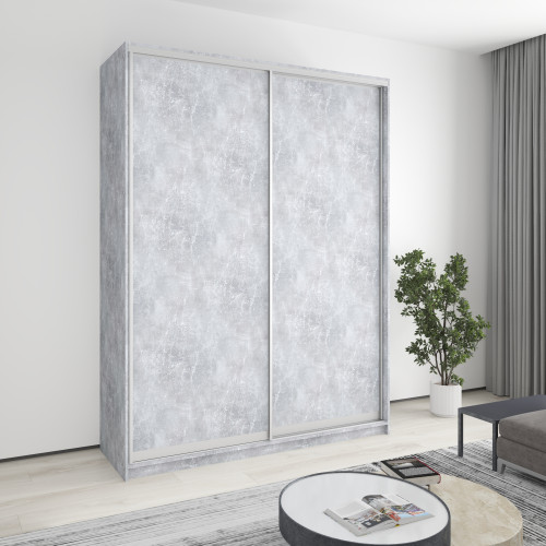 MebelStar Two-door wardrobe Combo AL 2DSP Concrete, 180x45x240 cm (MBS-4059)