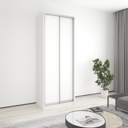 MebelStar Two-door wardrobe Uni AL 2DSP Alaska white, 90x45x240 cm (MBS-3914)