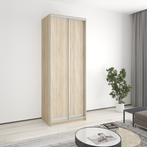 MebelStar Two-door wardrobe Standard AL 2DSP Sonoma Oak, 90x45x240 cm (MBS-3554)