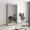 MebelStar Two-door wardrobe Standard AL 2 Mirrors Sonoma oak, 100x45x210 cm (MBS-2477)
