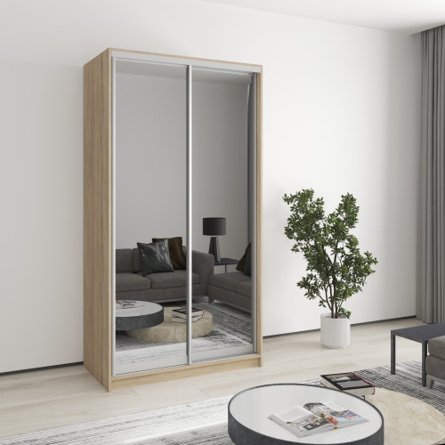 Two-door wardrobe MebelStar Standard AL 2 Mirrors 110x60x210 cm Sonoma oak (MBS-2532)