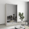 MebelStar Two-door wardrobe Uni AL 2 Mirrors Alaska gray, 120x45x210 cm (MBS-2669)