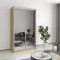 MebelStar Two-door wardrobe Uni AL 2 Mirrors Sonoma oak, 120x45x210 cm (MBS-2651)