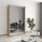 MebelStar Two-door wardrobe Uni AL 2 Mirrors Tahoe Oak, 120x45x210 cm (MBS-3507)