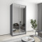 MebelStar Two-door wardrobe Uni AL 2 Mirrors Anthracite, 120x60x240 cm (MBS-4008)